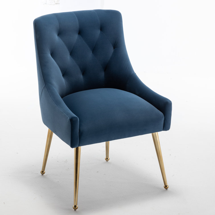 Elinor velvet sapphire channel outlet back chair